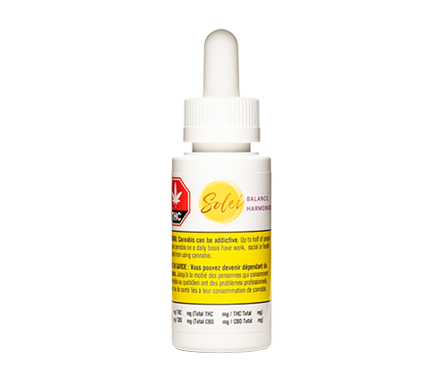SOLEI BALANCE (H) OIL - 5MG THC : 5MG CBD X 30ML
