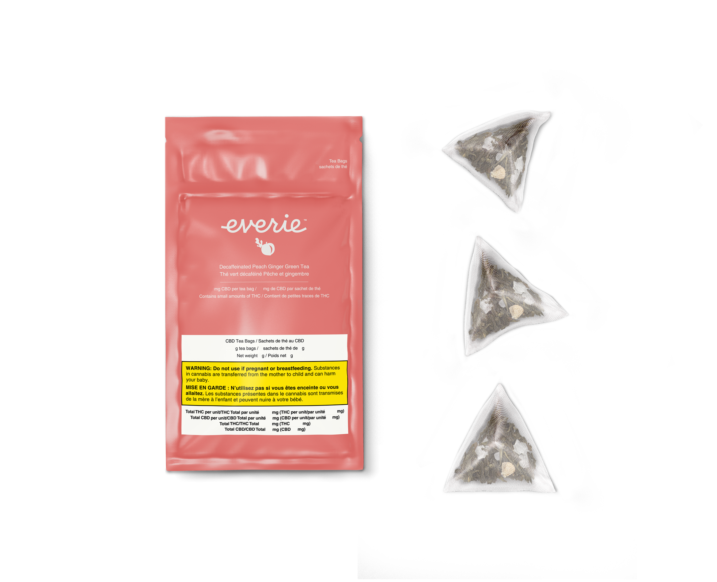 EVERIE PEACH GINGER (H) TEA BAGS - 10MG CBD X 3