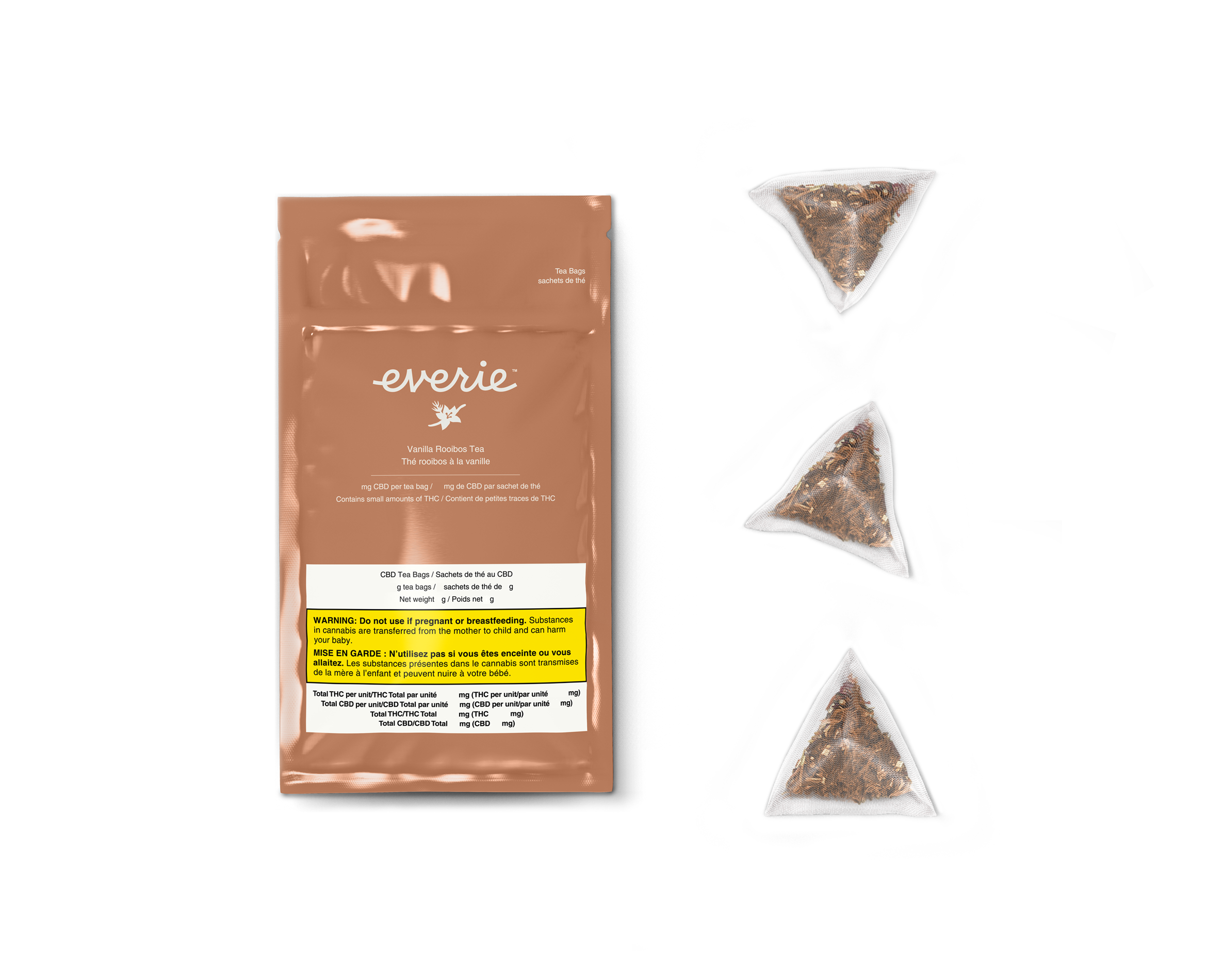 EVERIE VANILLA ROOIBOS (H) TEA BAGS - 10MG CBD X 3