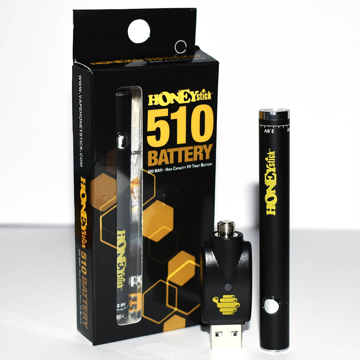 HONEYSTICK TWIST 500MAH VVOLTAGE 510 BATTERY - ASSRT COLOURS