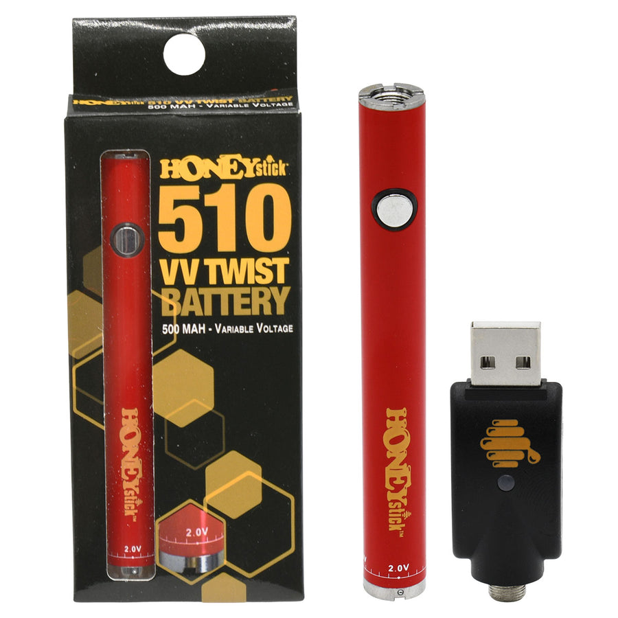 HONEYSTICK TWIST 500MAH VVOLTAGE 510 BATTERY - ASSRT COLOURS