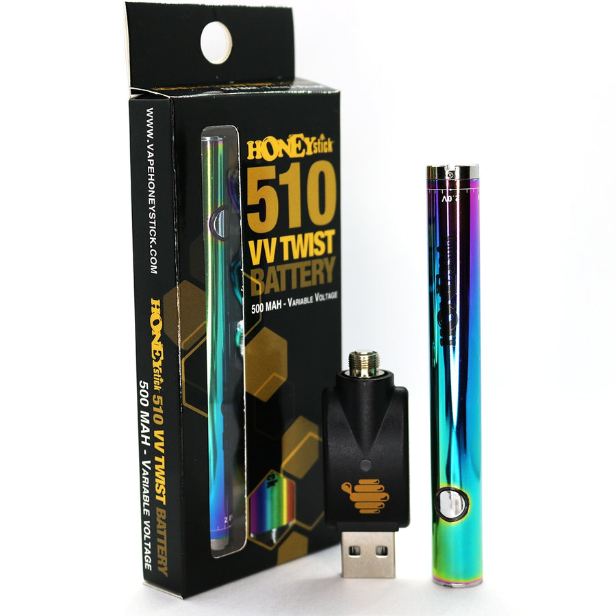 HONEYSTICK TWIST 500MAH VVOLTAGE 510 BATTERY - ASSRT COLOURS