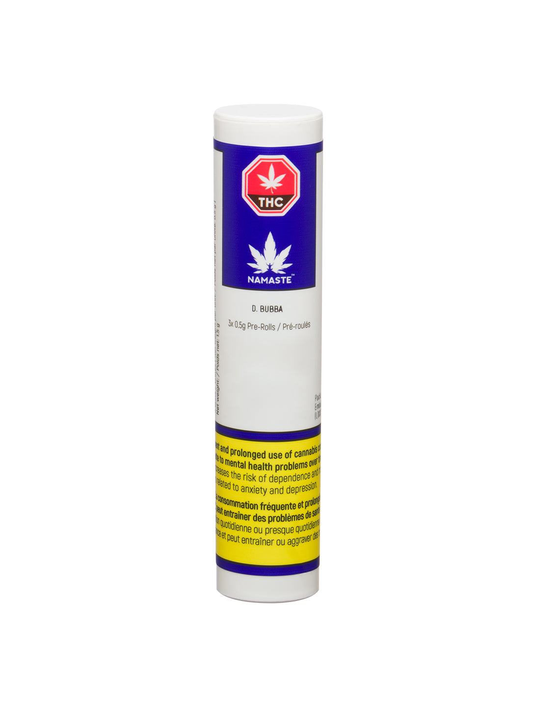 NAMASTE D BUBBA (IND) PRE-ROLL - 0.5G X 3