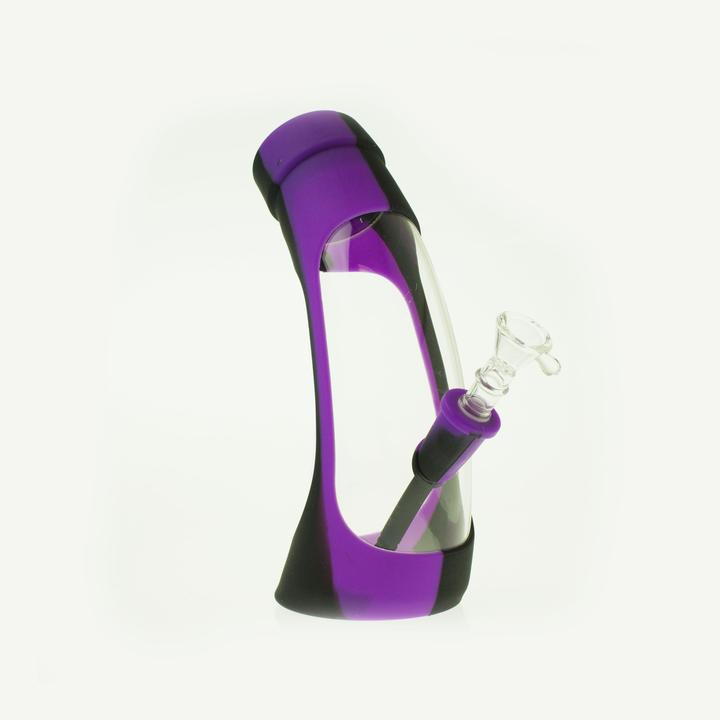 NON BRANDED HORN KIT SILICONE WATER PIPE W/ GLASS BOWL 8.5"