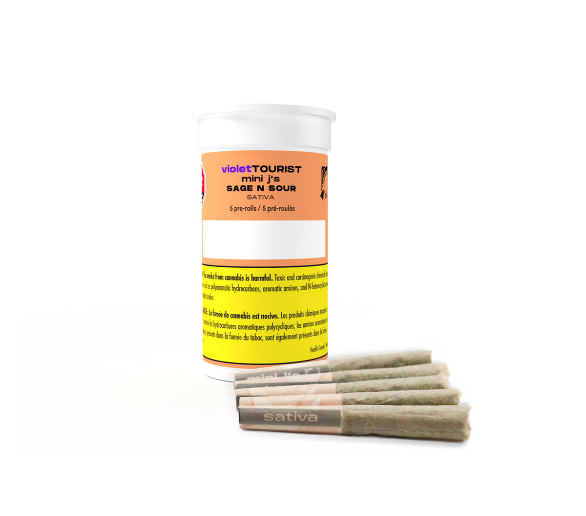 VIOLET TOURIST SAGE N SOUR (S) PRE-ROLL - 0.35G X 5