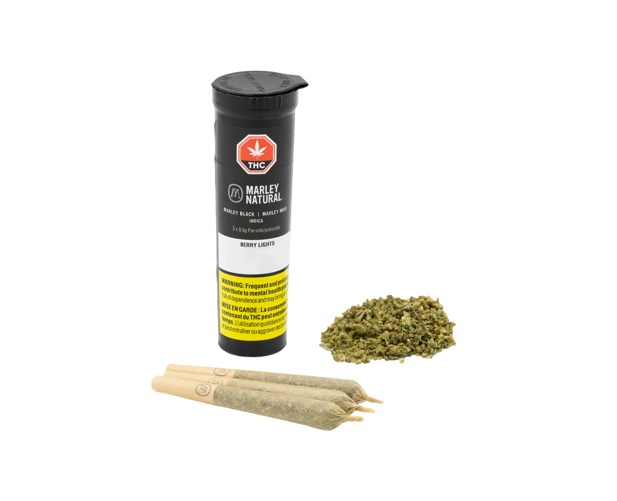 MARLEY NATURAL BLACK BERRY LIGHTS (IND) PRE-ROLL - 0.5G X 3