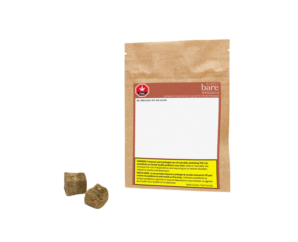 SIMPLY BARE SFV OG KUSH (IND) PRESSED HASH - 1G
