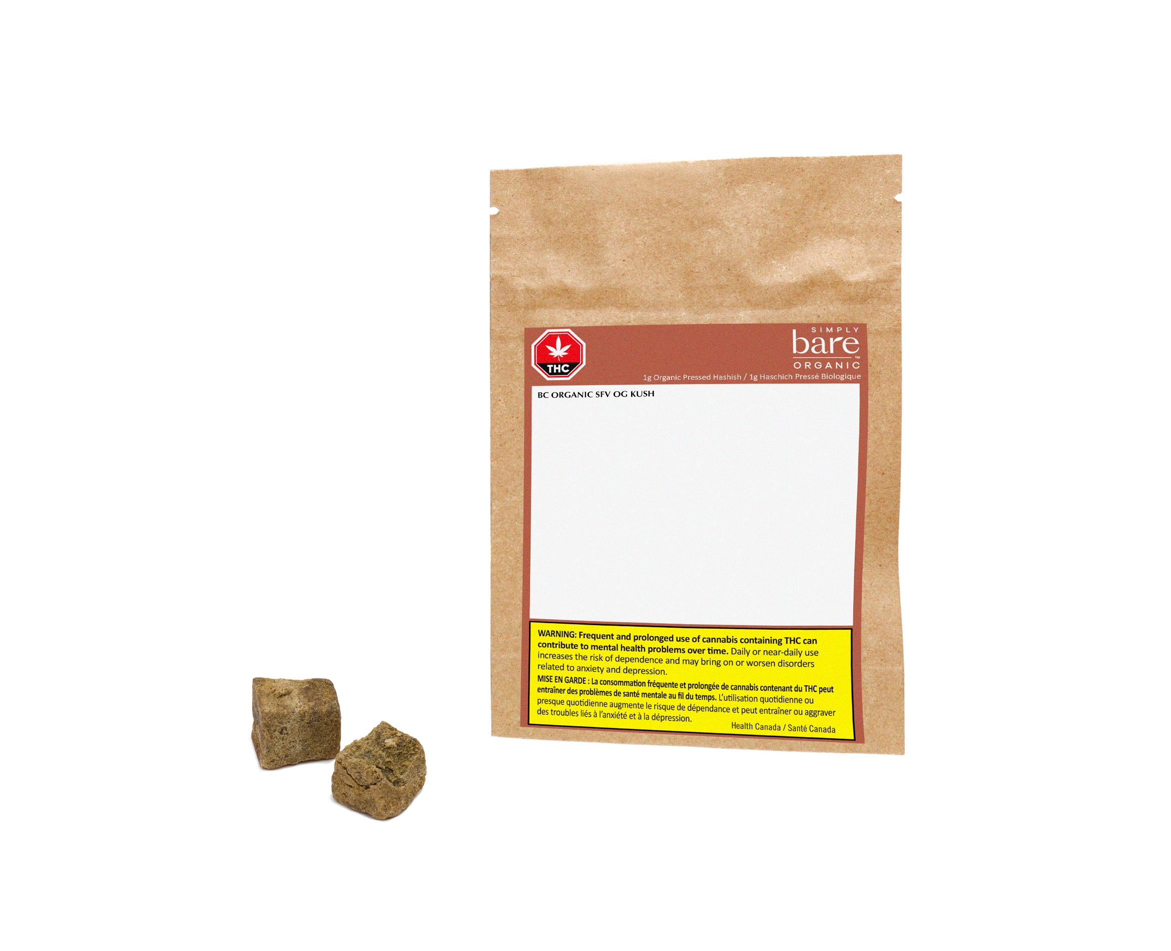 SIMPLY BARE SFV OG KUSH (IND) PRESSED HASH - 1G