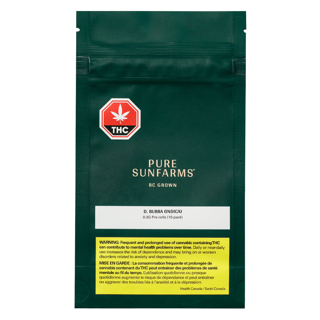 PURE SUNFARMS D BUBBA (IND) PRE-ROLL - 0.3G X 10