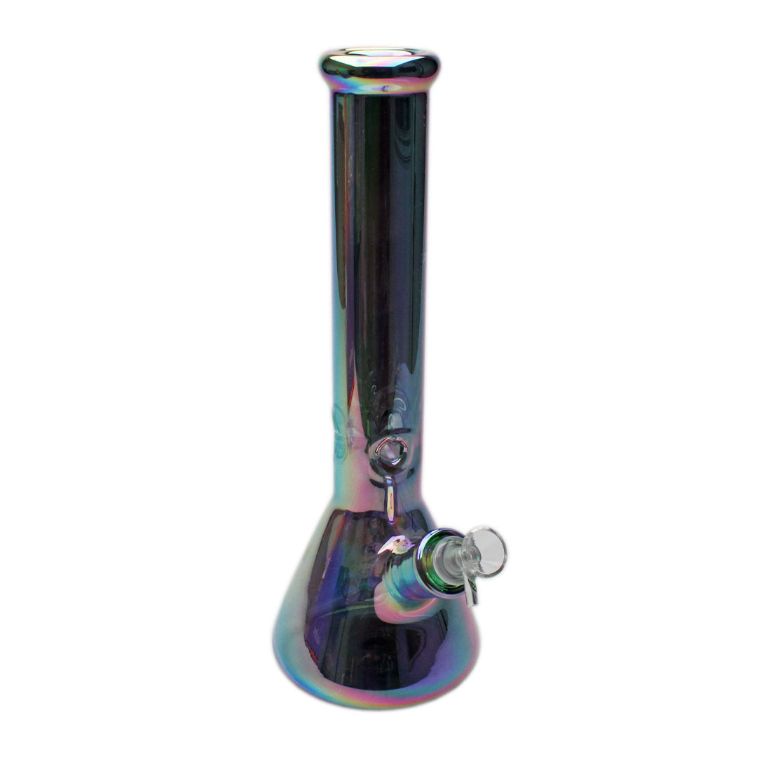 KARMA GLASS 14" PLATINUM RAINBOW 7MM BEAKER WATER PIPE