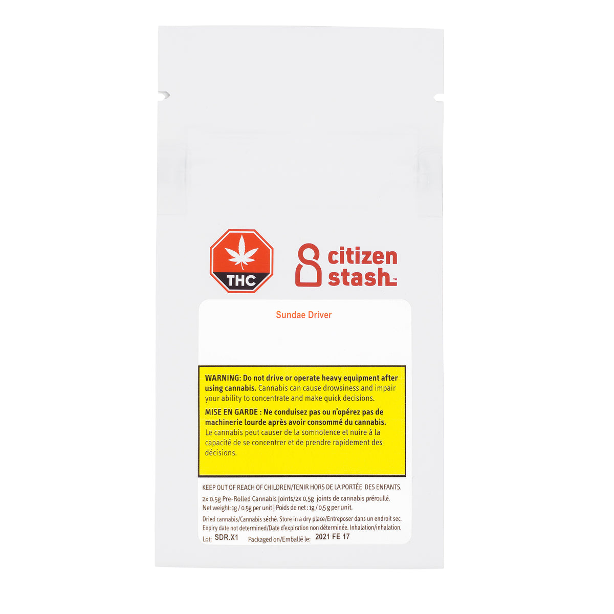 CITIZEN STASH SUNDAE DRIVER (H) PRE-ROLL - 0.5G X 2