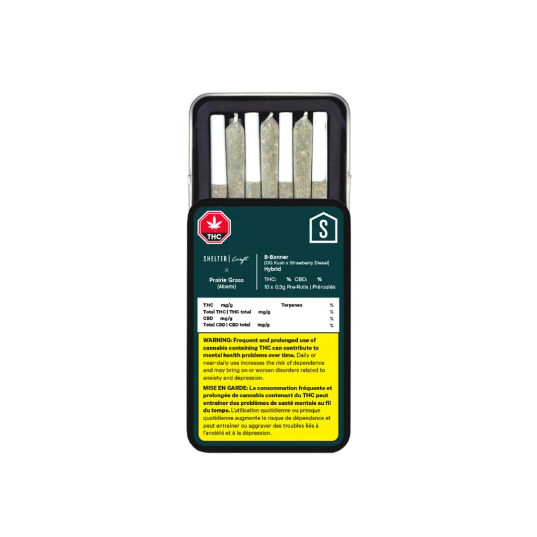 PRAIRIE GRASS B-BANNER (H) PRE-ROLL 0.3G X 10
