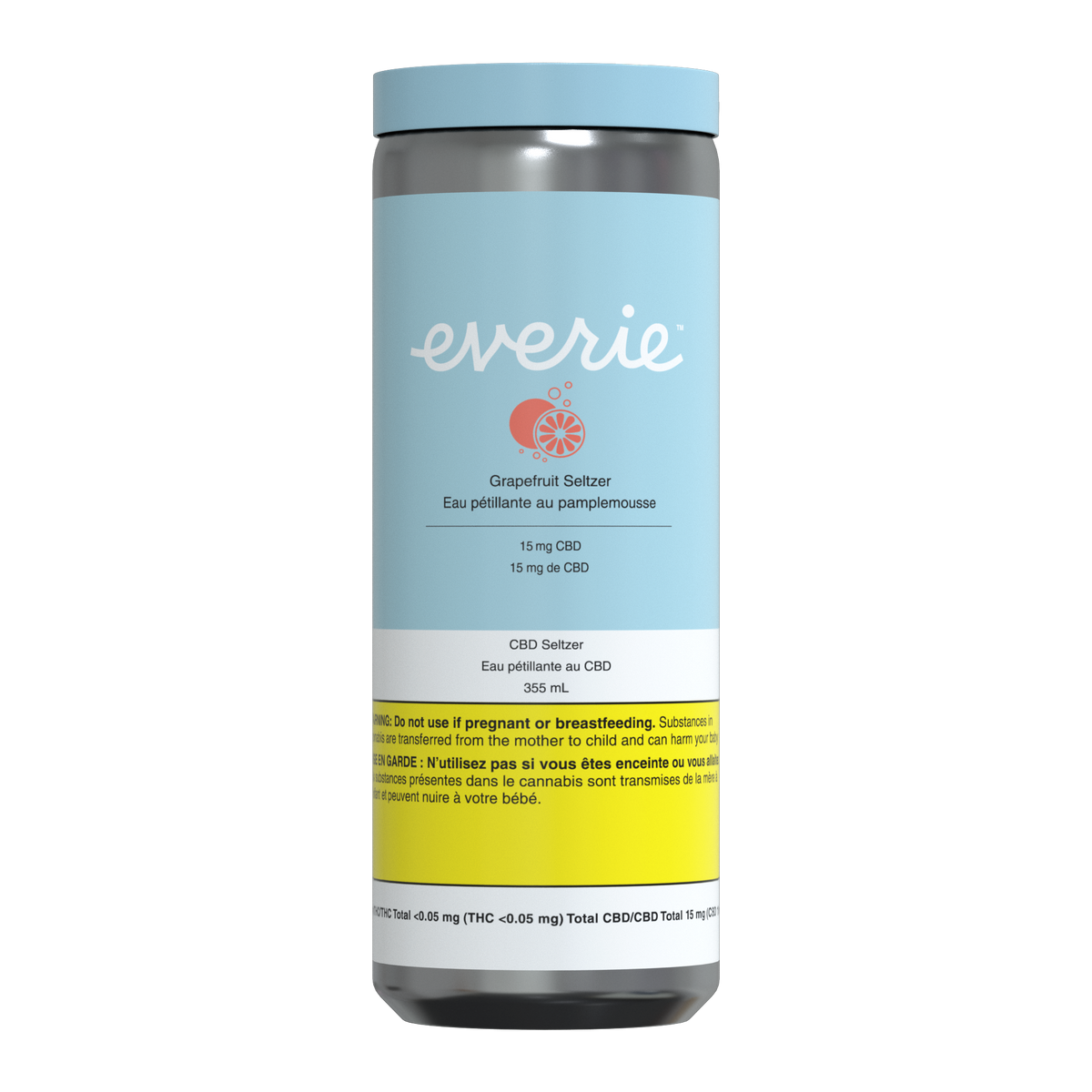 EVERIE GRAPEFRUIT CBD SELTZER WATER (H) BEV - 15MG X 355ML