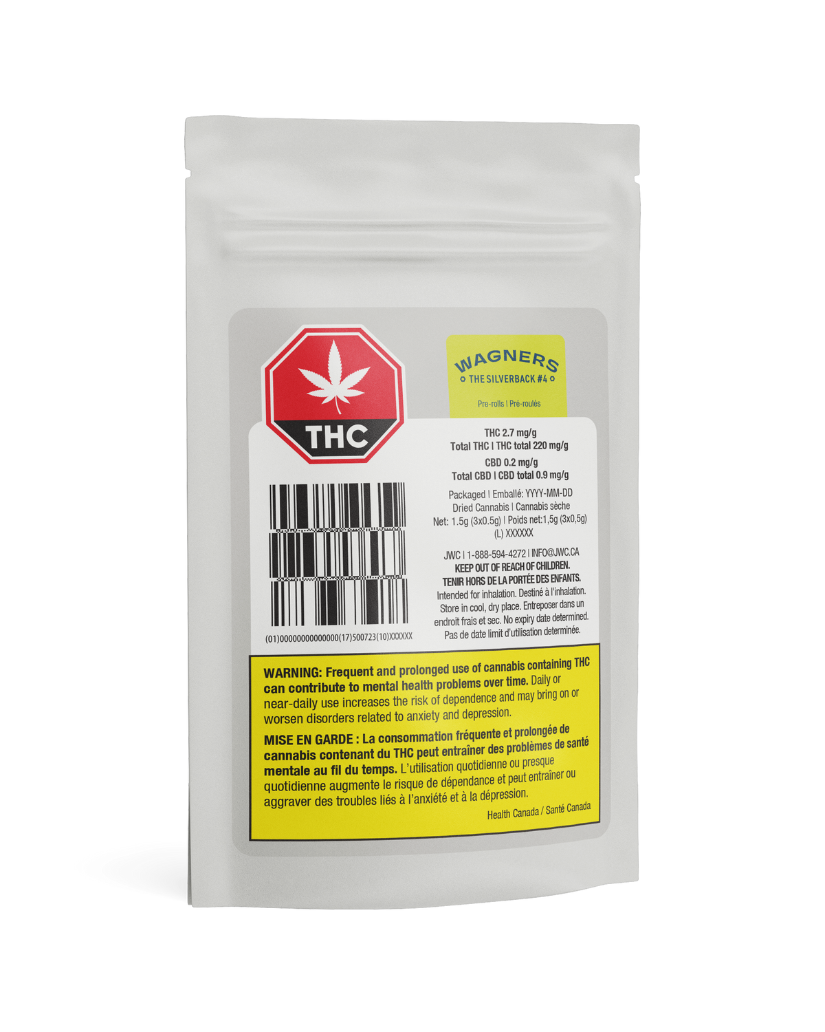 WAGNERS THE SILVERBACK 4 (S) PRE-ROLL - 0.5G X 3