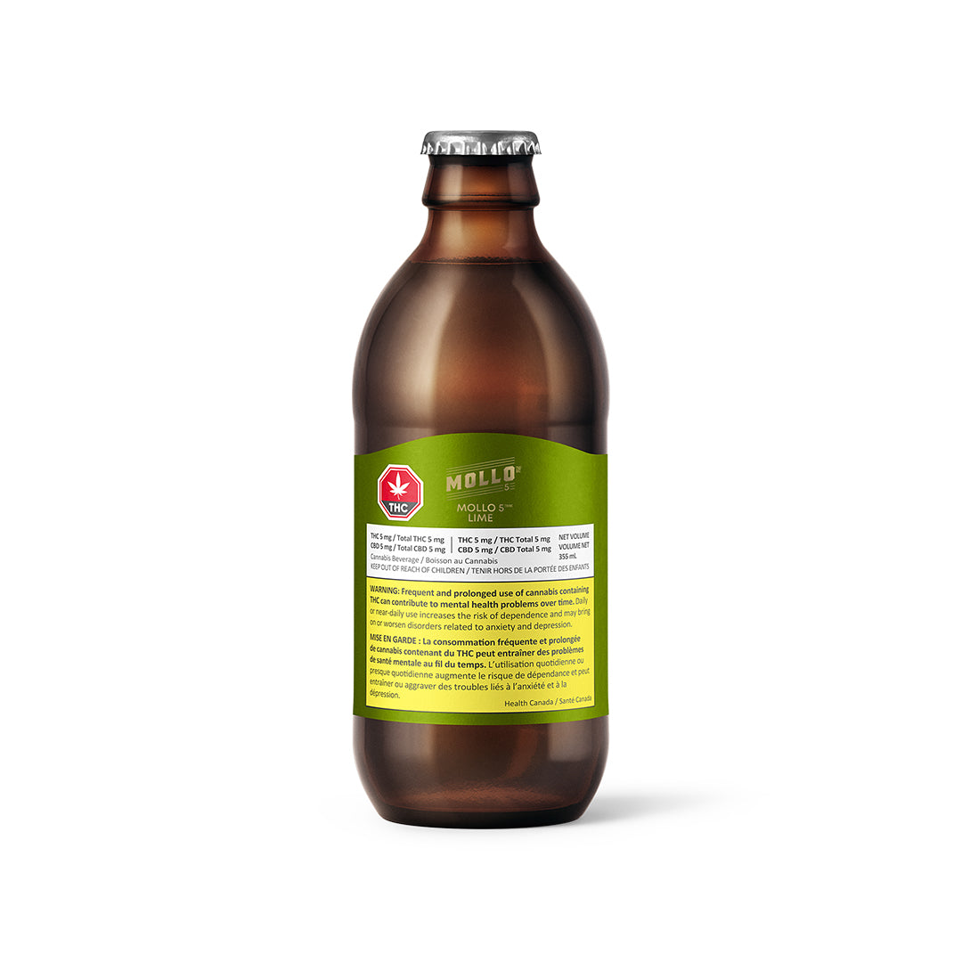 MOLLO 5.0 LIME (H) BEV - 5MG THC : 5MG CBD X 355ML