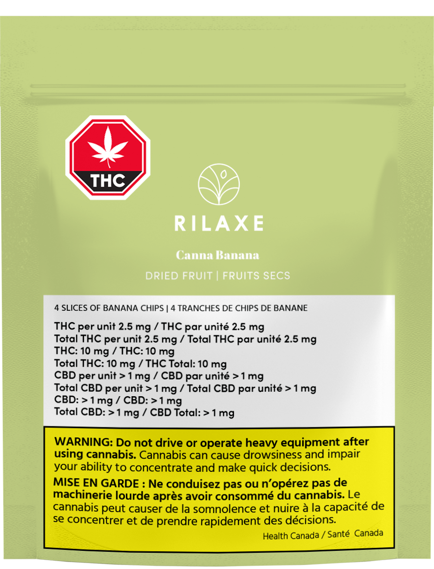 RILAXE CANNA BANANA (H) DRIED FRUIT - 2.5MG THC X 4