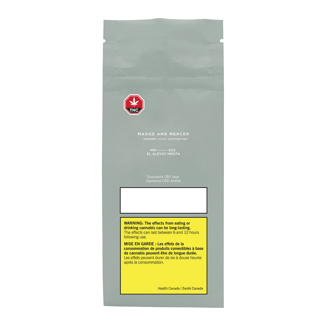 MADGE AND MERCER EL ALEVIO MENTA CBD (H) PEN - 0.5G