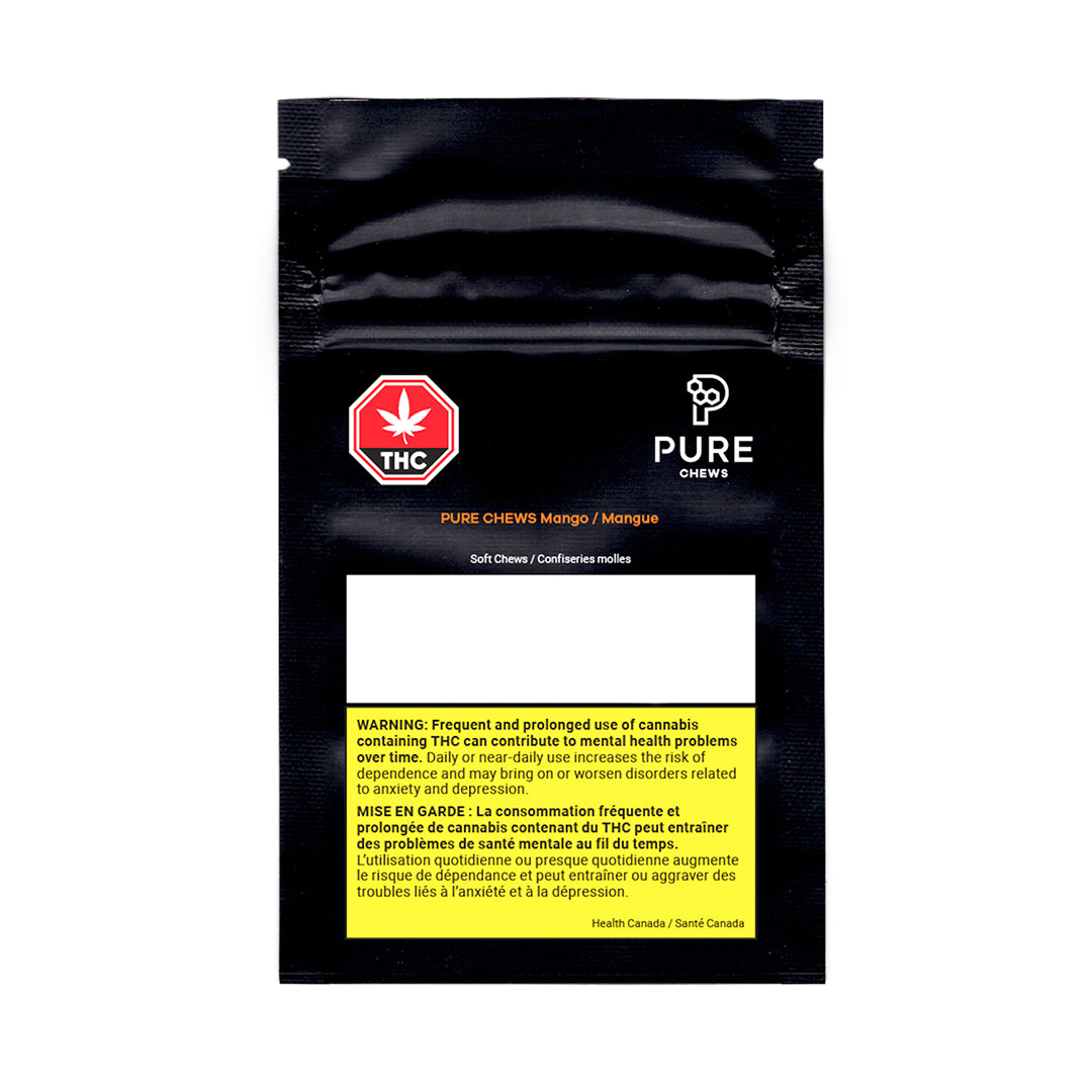 PURE CHEWS MANGO (H) CHEW - 2MG THC X 5