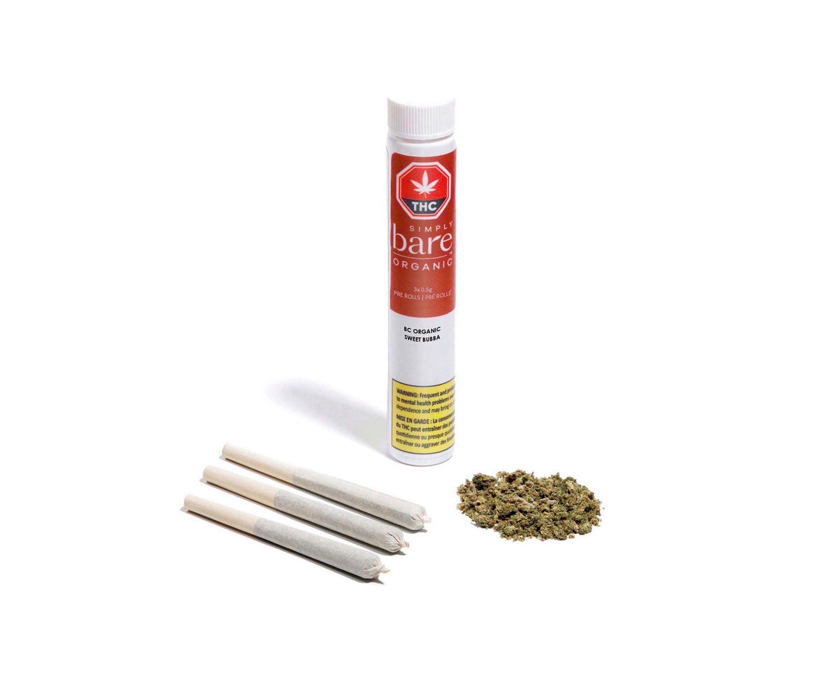 SIMPLY BARE ORGANIC SWEET BUBBA (IND) PRE-ROLL - 0.5G X 3