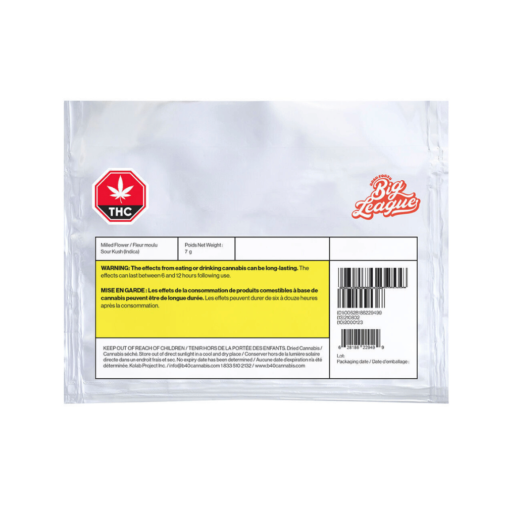 BACK 40 BIG LEAGUE SOUR KUSH (IND) MILLED - 7G