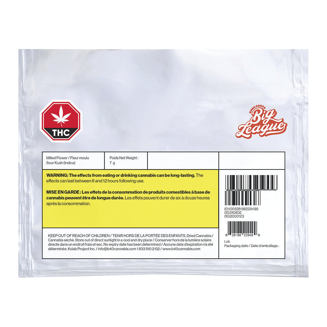 BACK 40 BIG LEAGUE SOUR KUSH (IND) MILLED - 7G