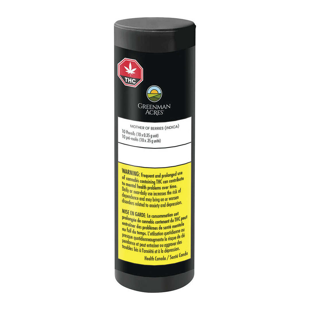 GREENMAN ACRES MOTHER OF BERRIES (IND) PRE-ROLL - 0.35G X 10