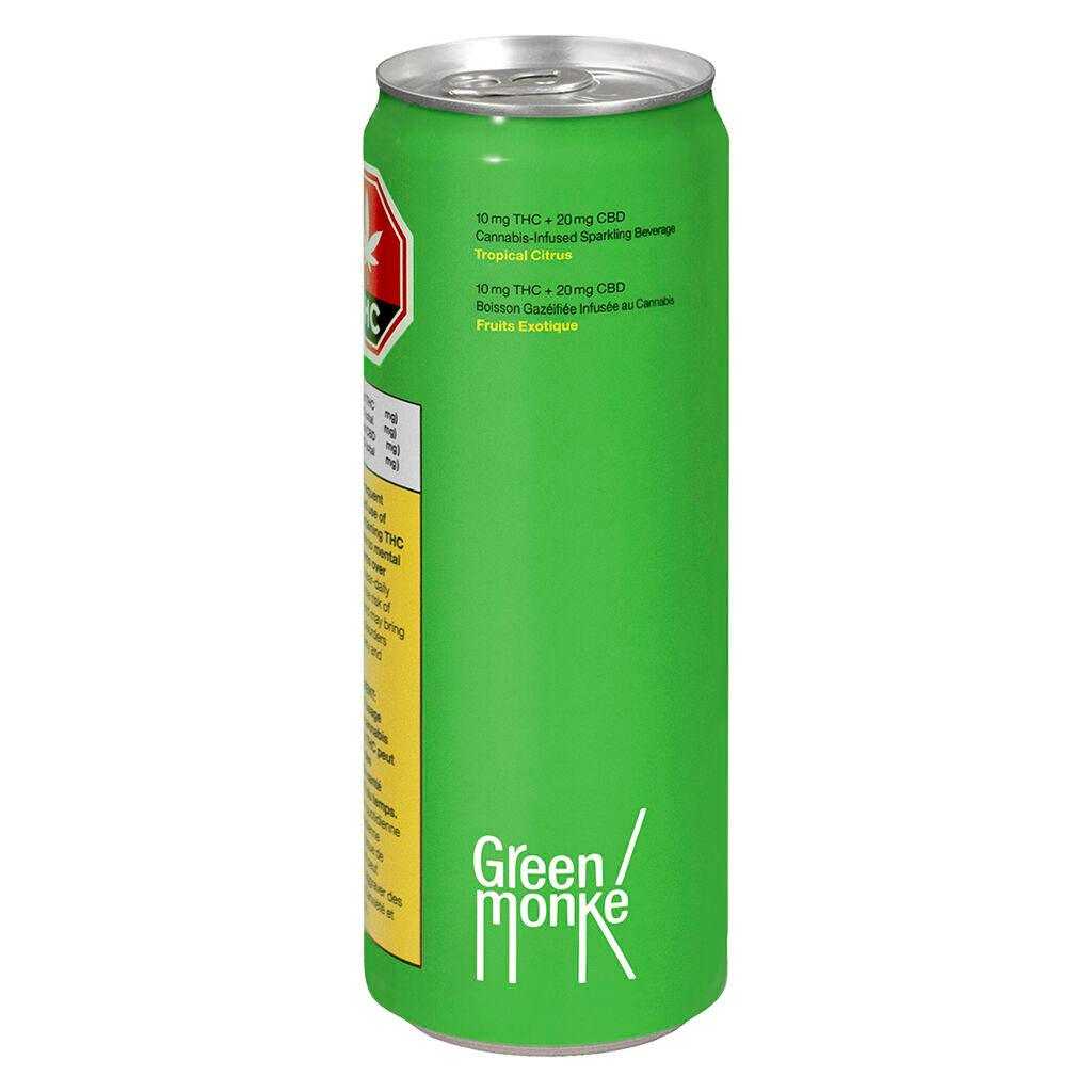GREEN MONKE TROPICAL CITRUS (H) BEV 10MG THC:20MGCBD X 350ML