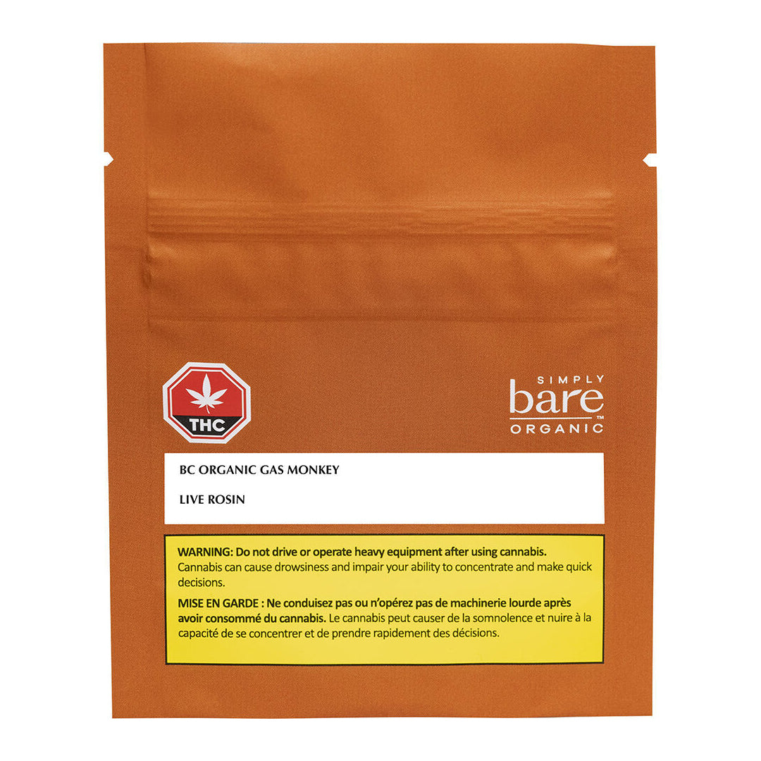 SIMPLY BARE ORGANIC GAS MONKEY (IND) LIVE ROSIN - 1G