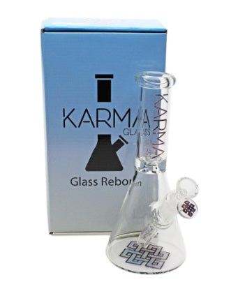 GOOD KARMA 9" SKINNY BEAKER GLASS BONG - GALAXY