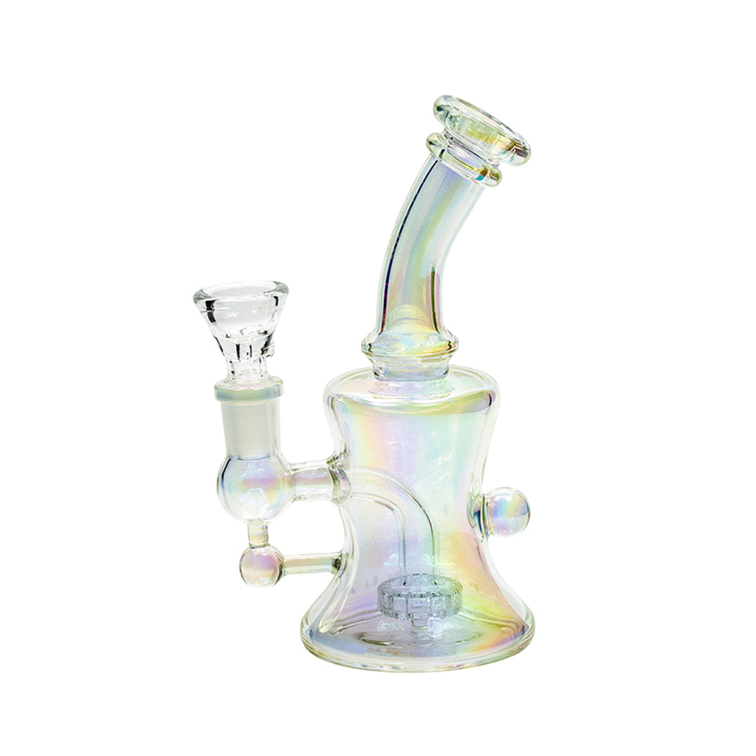 PIRANHA 6” HOURGLASS DAB RIG W/BOWL - RAINBOW