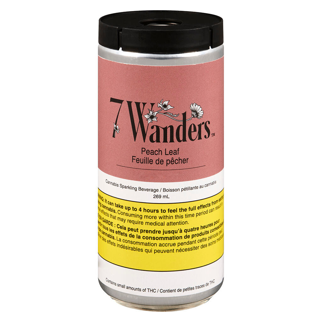 7 WANDERS PEACH LEAFT SPARKLING (H) BEV - 25MG CBD - 269ML