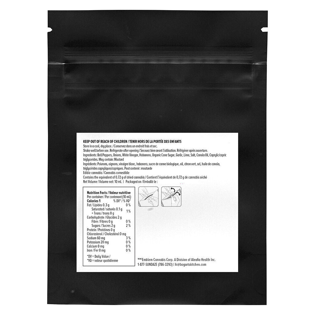 BOGARTS KITCHEN RED HABANERO HOT (H) SAUCE - 10MG THC X 10ML