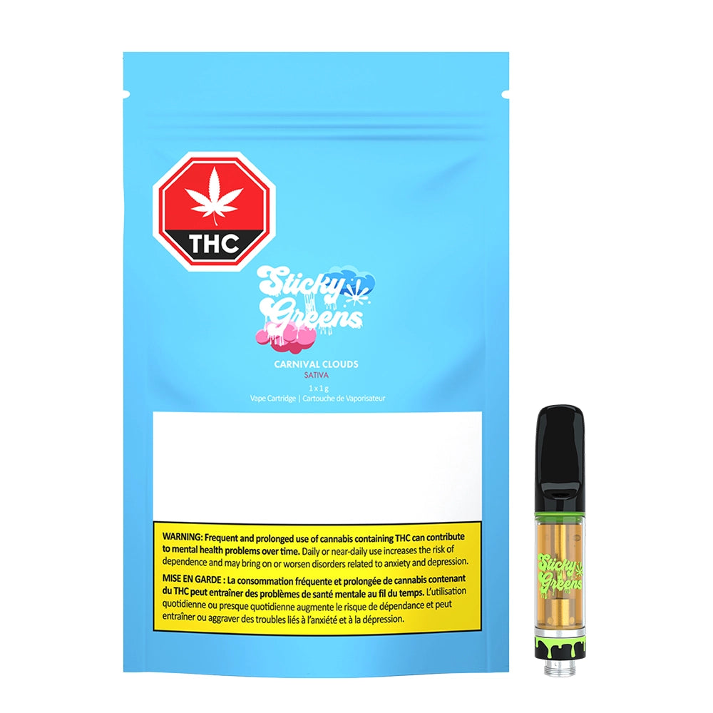 Value Buds - STICKY GREENS CARNIVAL CLOUDS (S) 510 - 1G - Sticky Greens - -  $32.97 CAD
