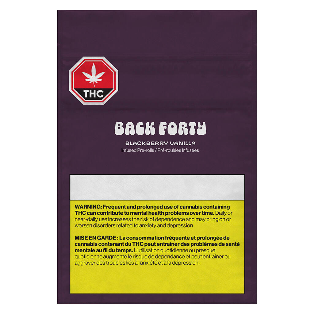 BACK FORTY BLACKBERRY VANILLA (IND) INF PRE-ROLL - 0.5G X 3