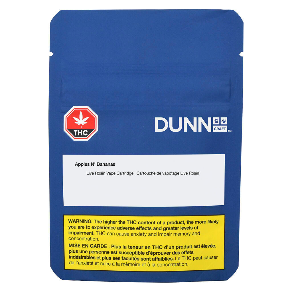 DUNN APPLES N BANANAS LIVE ROSIN (H) 510 - 1G