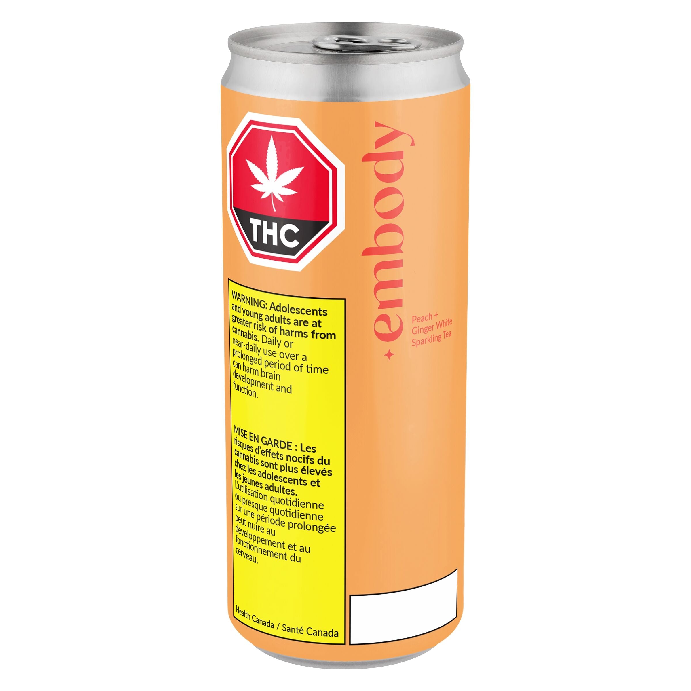 EMBODY PEACH GINGER WHT TEA (H) BEV - 2MG THC:40MG CBD 355ML