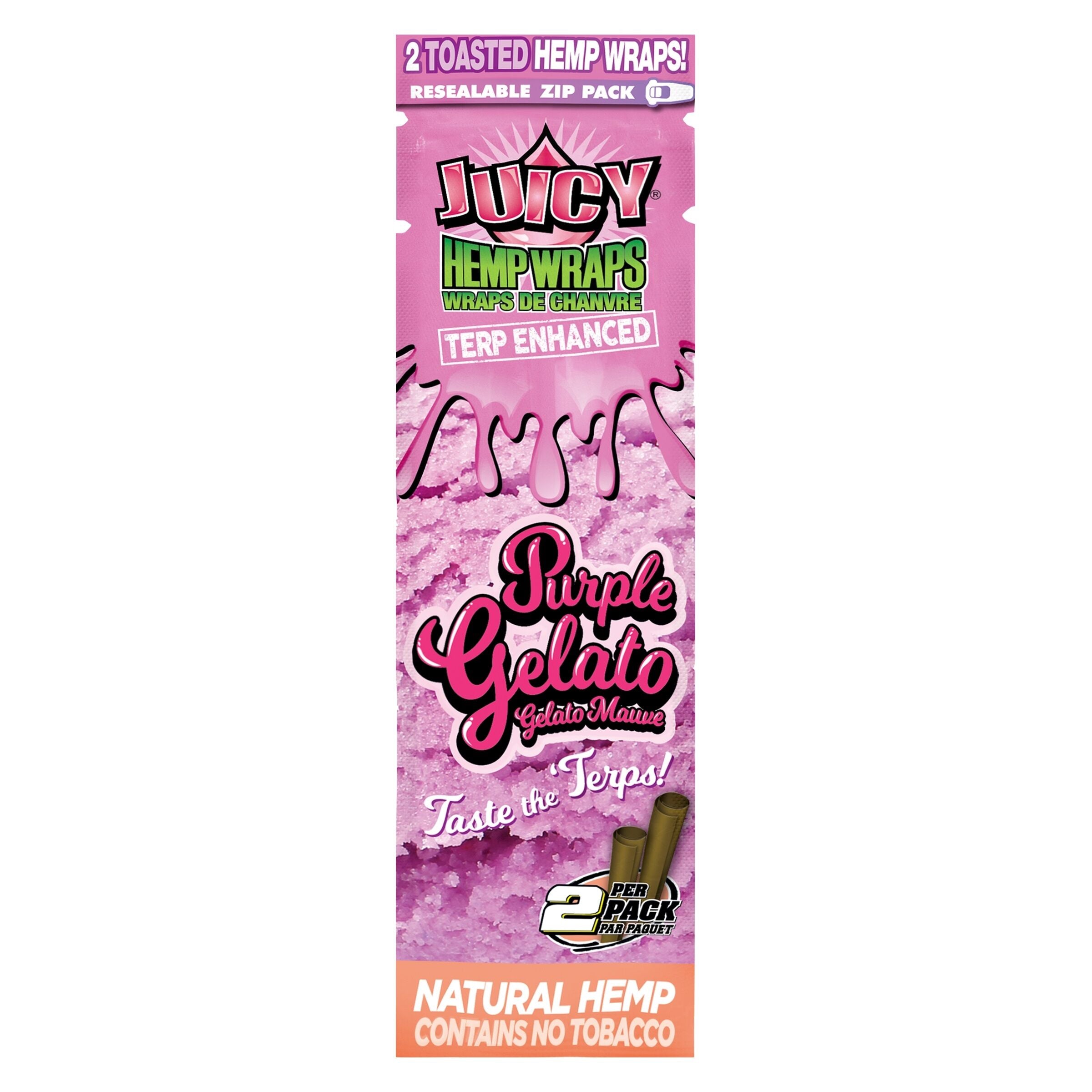 JUICY JAYS TERP HEMP WRAPS PURPLE GELATO - 2PK