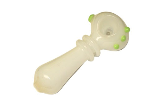 GENUINE PIPE CO 4" HIGHLIGHT 3-DOT HAND PIPE - WHITE & SLYME