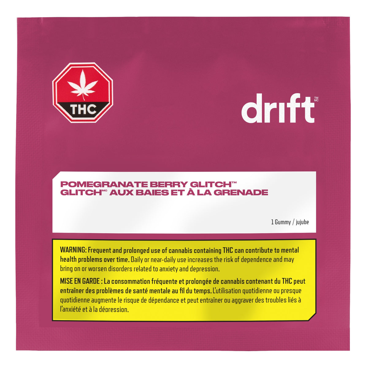 DRIFT GLITCH POMEGRANATE BERRY (S) CHEW - 10MG THC X 1