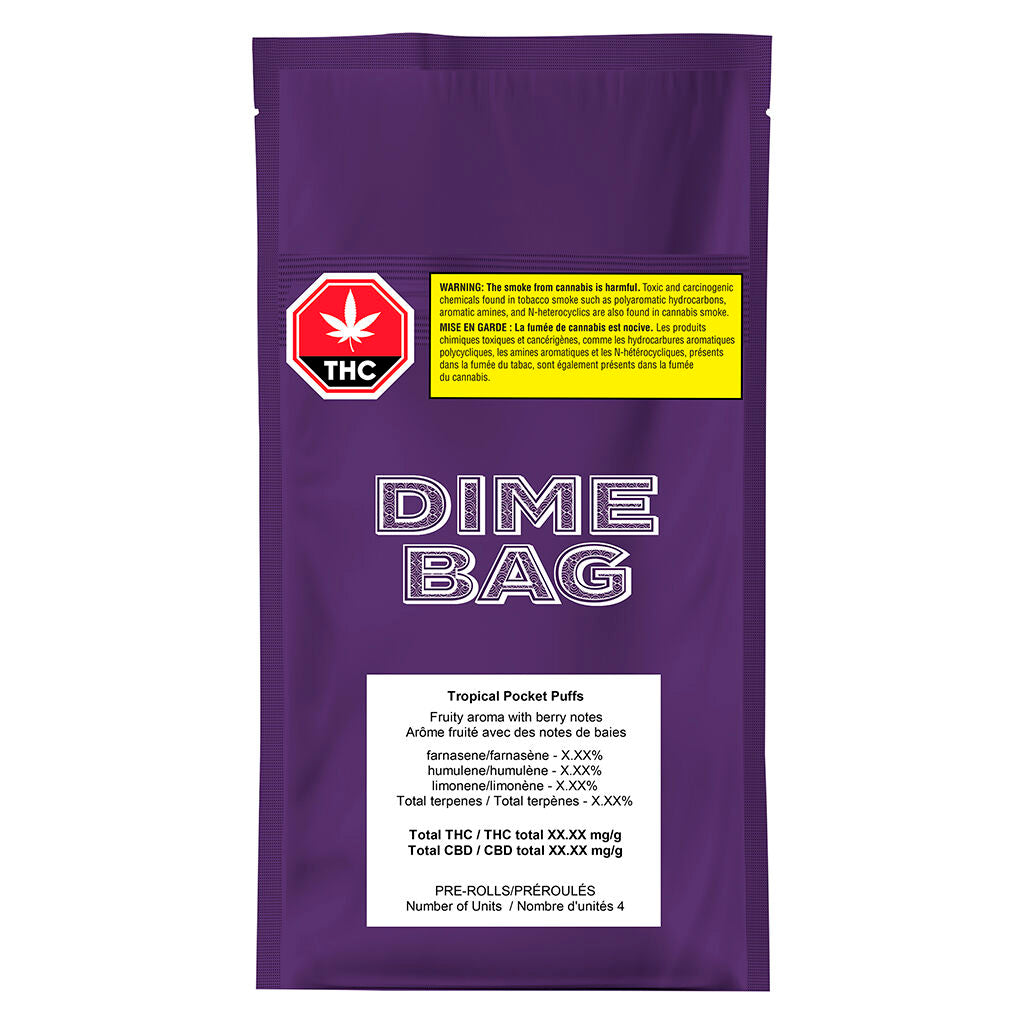DIME BAG TROPICAL POCKET PUFFS (S) PRE-ROLL - 0.5G X 4