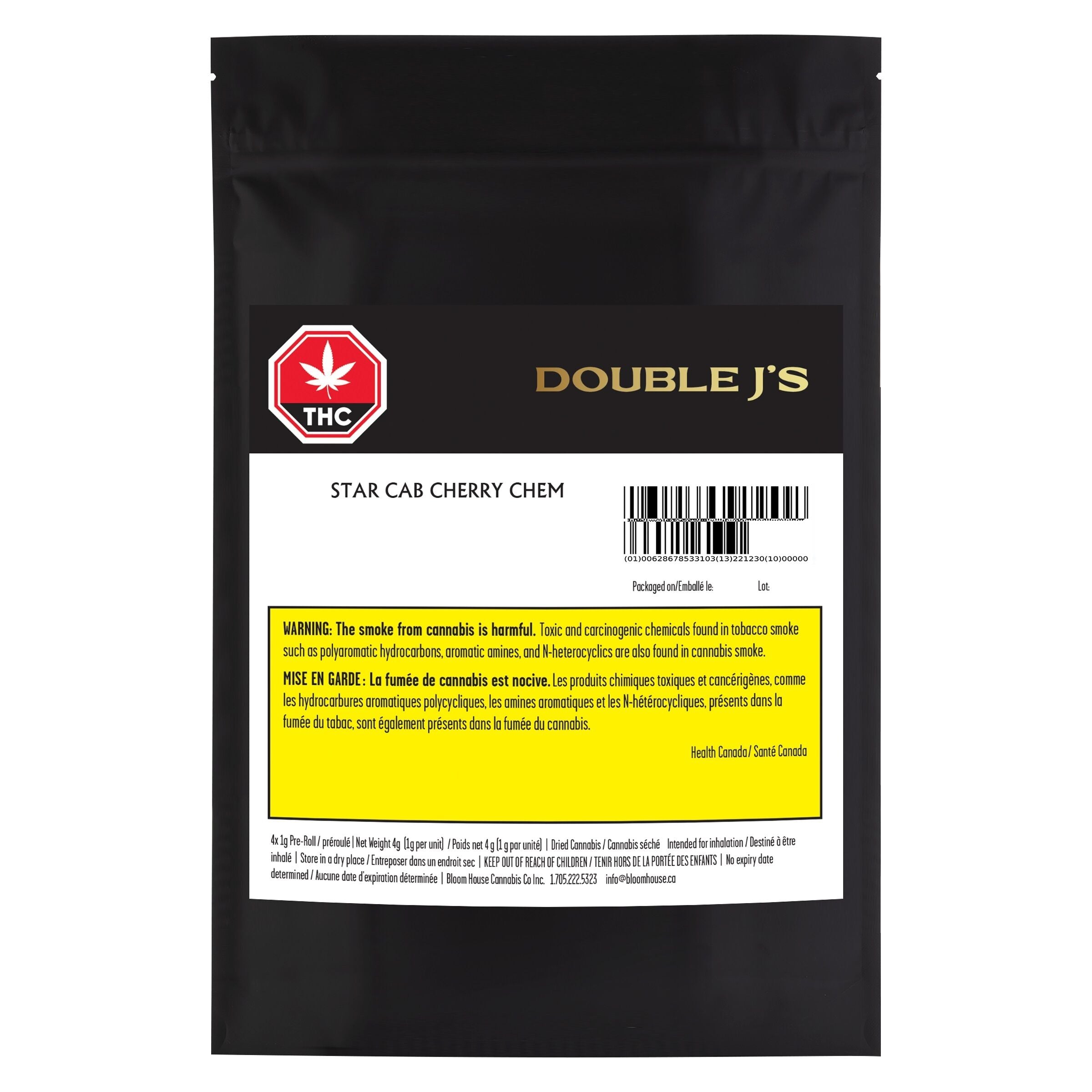 DOUBLE JS STAR CAB CHERRY CHEM (IND) PRE-ROLL - 1G X 4