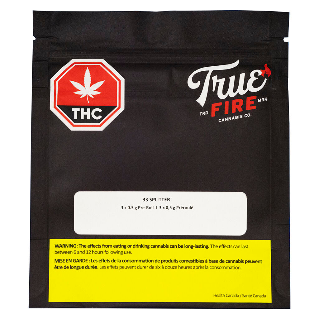 TRUE FIRE 33 SPLITTER (IND) PRE-ROLL - 0.5G X 3