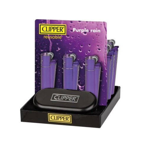 CLIPPER REFILLABLE METAL LIGHTER - PURPLE RAIN