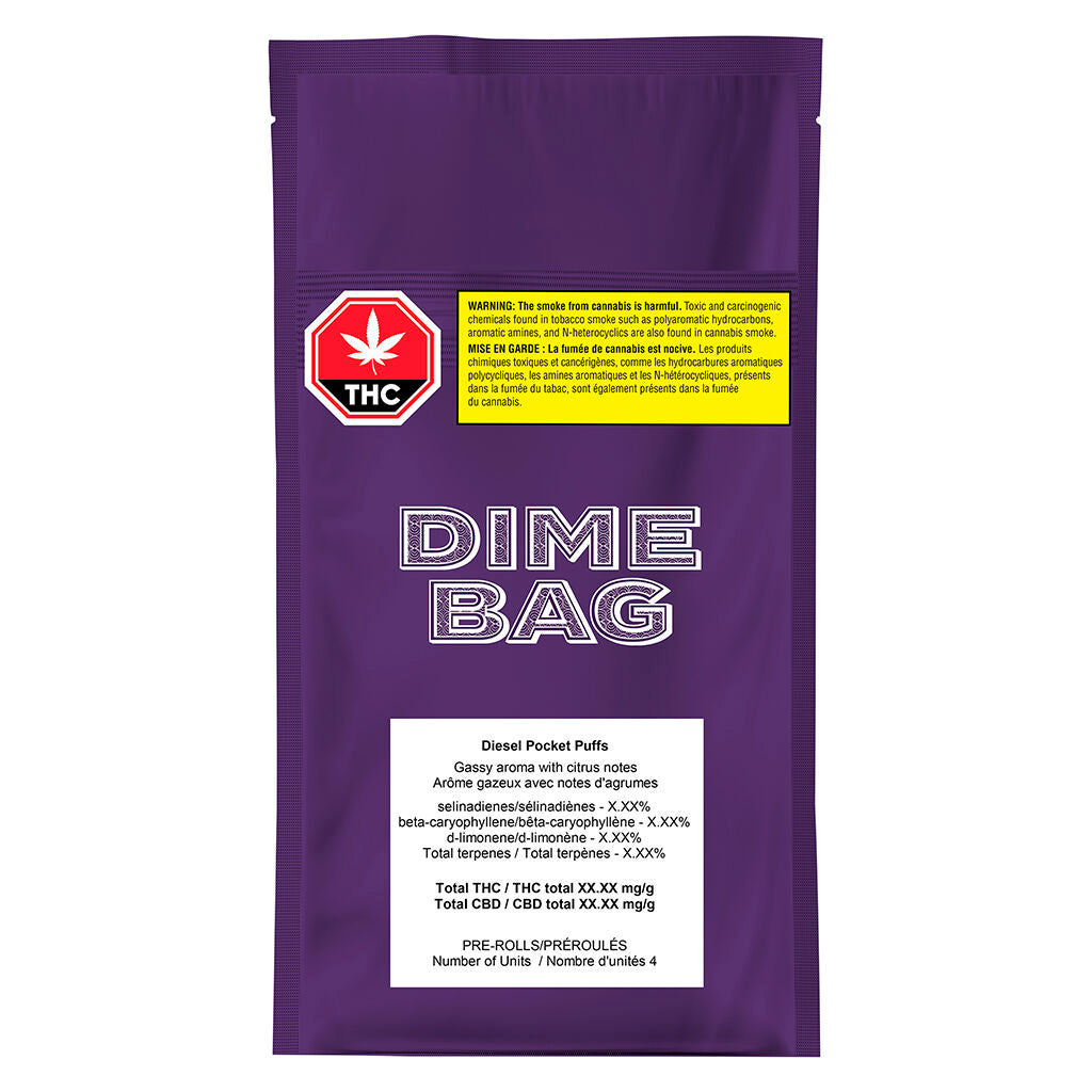 DIME BAG POCKET PUFFS DIESEL (H) PRE-ROLL - 0.5G X 4