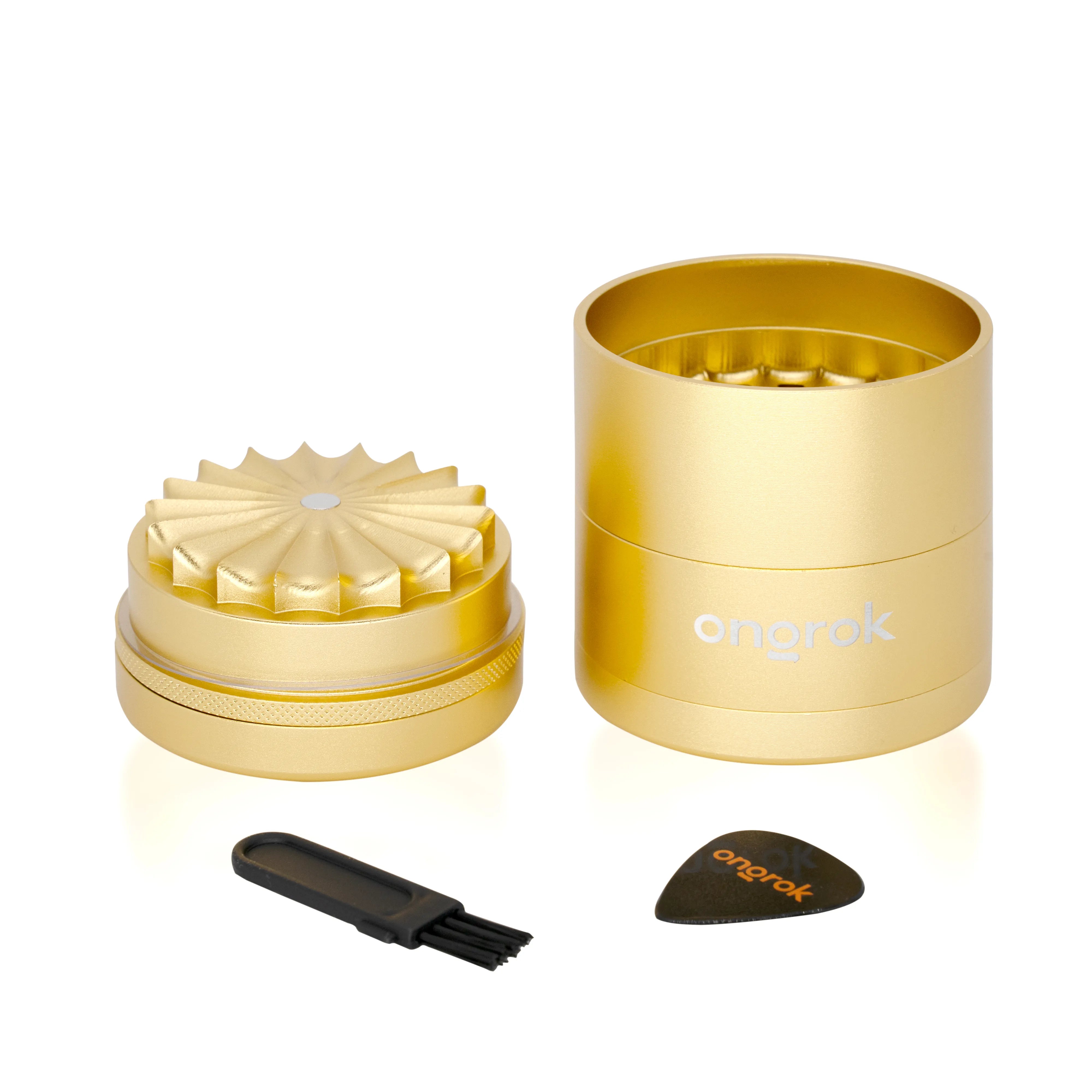 ONGROK 5-PIECE FLOWER TEETH GRINDER - GOLD