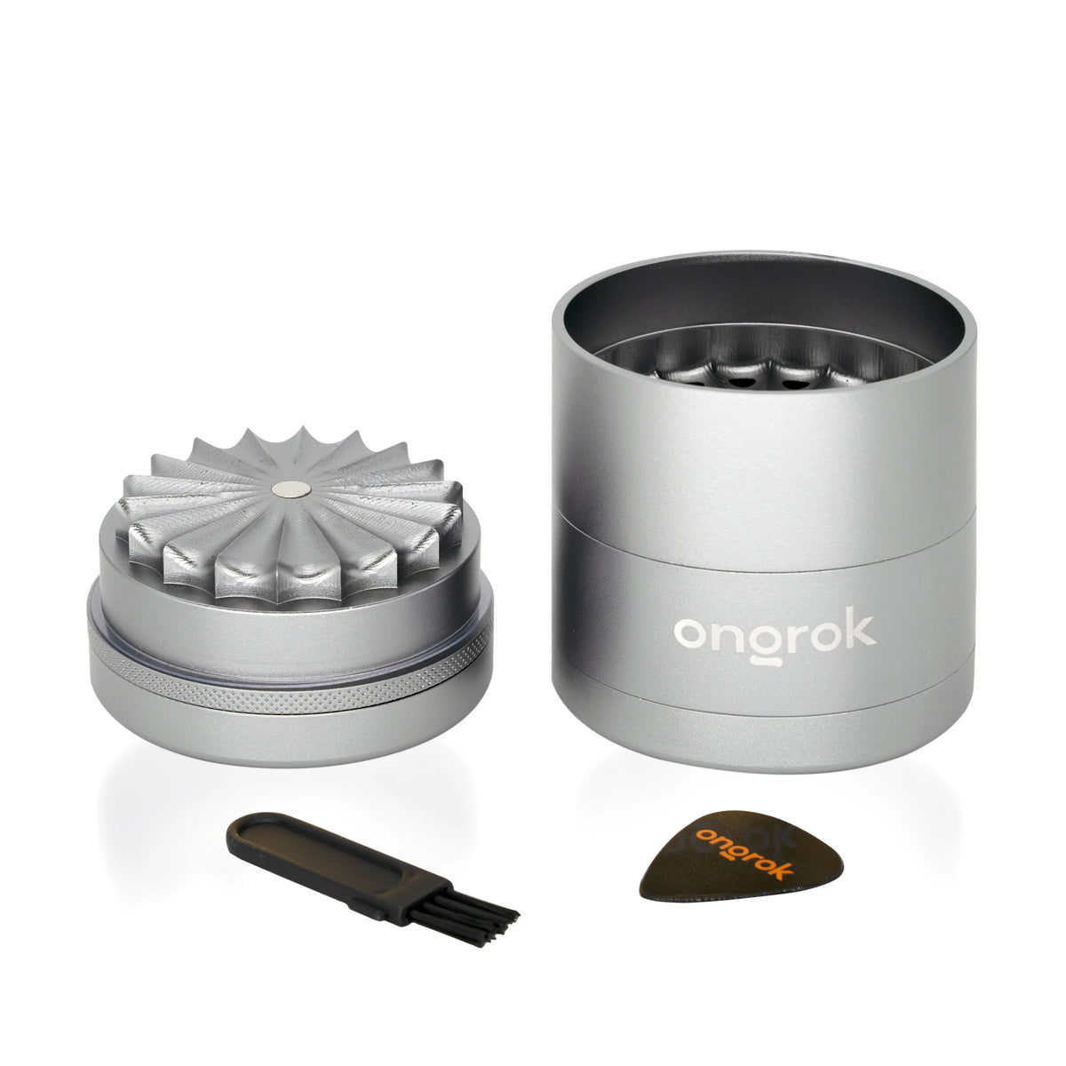 ONGROK 5-PIECE FLOWER TEETH GRINDER - GUN METAL