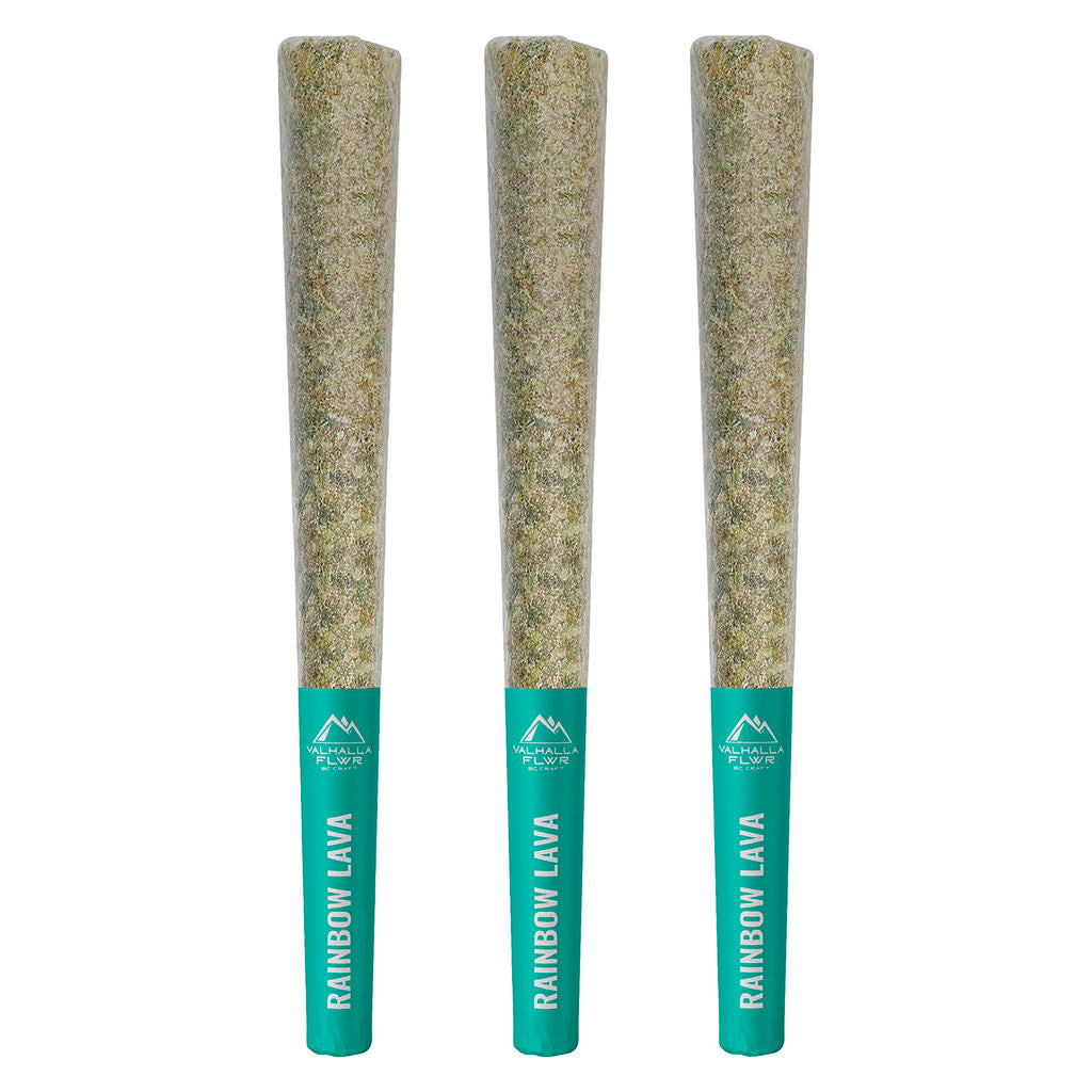VALHALLA FLWR RAINBOW LAVA (H) PRE-ROLL - 0.5G X 3