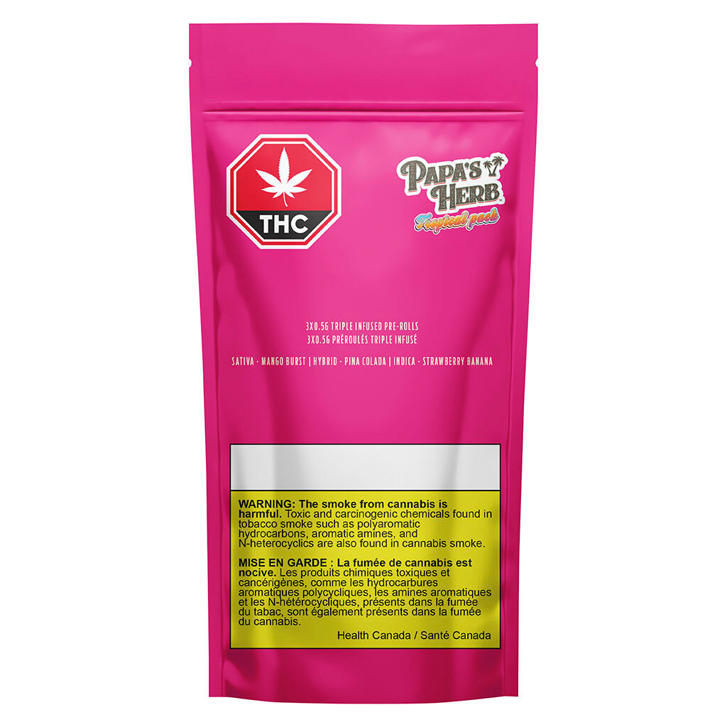 PAPAS HERB TROPIAL PACK TRIP INF (H) INF PRE-ROLL - 0.5G X 3