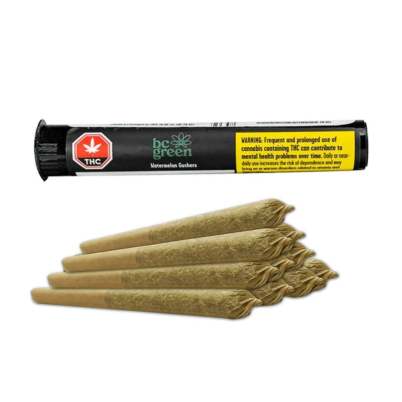 BC GREEN WATERMELON GUSHERS (H) PRE-ROLL - 0.5G X 10