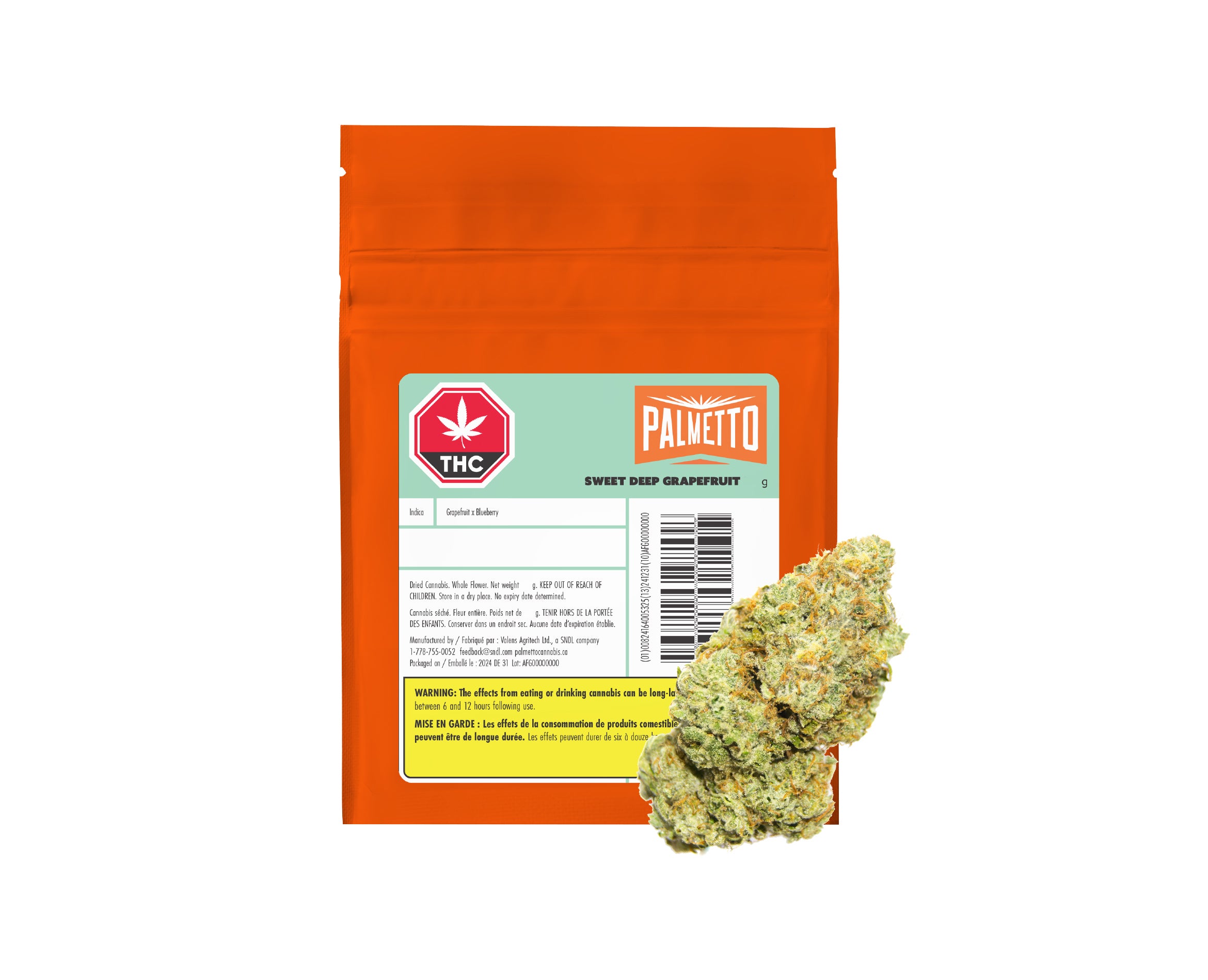PALMETTO SWEET DEEP GRAPEFRUIT (IND) DRIED - 3.5G